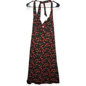 Morbid Threads Women's Vintage 90s Retro Pin Up Halter Dress Cherries size XL